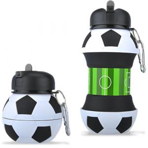 ChicAppeal 500ML Bouteille d'eau pliable asse D'eau de Sport Portable Tasse Pliante en Silicone Football Personnalisable avec votre sport pour garçons et filles (wuhanshiluanmomangshangmaoyouxiangongsi, neuf)