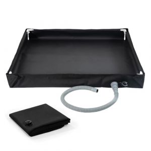 Celuicion Pliable Base de Douche, 80 x 80 x 10 cm Bac de Douche Portable avec Tuyau de Vidange Amovible, pour Camping-Car, Extérieur, Intérieur (criatle, neuf)