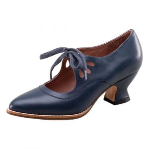 Escarpins r&eacute;tro Mary Jane pour femme - Style vintage - &Agrave; lacets - Talon bas - Chaussures Derby - Grande taille (zezhoushangmao, neuf)