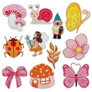 JMZLLRX 11 PCS Patch Vetement, Mixte Escargot Fleur Champignon Ecusson Thermocollant pour V&ecirc;tements, Chapeaux, Jeans, T-Shirt, Sac &agrave; Dos DIY (JiaMai Store, neuf)