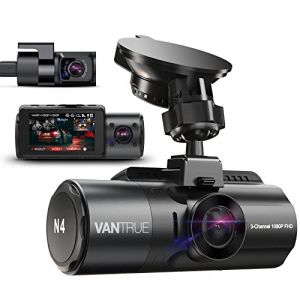 VANTRUE N4 Triple Dashcam Voiture 2.5K+2.5K+1080P, Camera Embarqu&eacute;e 4k HDR 30FPS Avant et Arri&egrave;re, 3 Canuax 360 Degr&eacute;s 24h. Mode Parking Jour et Nuit, Vision Nocturne IR, WDR 2.45" Max 512Go (Comfyer, neuf)