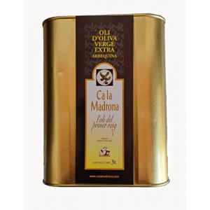 Calamadrona, huile d'olive extra vierge récoltée à partir d'olives Arbequina 100% monoverietal, savourez cette huile douce au goût fruité et frais (3 litres) (MY LIVE, neuf)