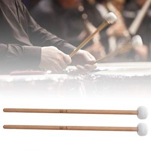 Tambour Maillet Marteau, 2 Pièces Percussion Doux Feutre Maillet Ensemble Feutre Blanc Timbale Caisse Claire Accessoires D'instruments de Musique Timbales Bâtons pour Adultes (Poiy, neuf)