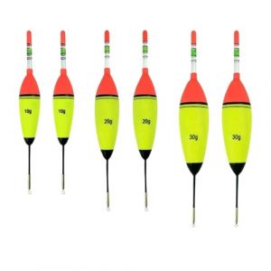 ZHYUAN 6 Articles Flotteur Peche,Flotteur de pêche en EVA,Flotteur de pêche Lumineux,Flotteur De Peche Facile À Utiliser,Flotteur de pêche,Convient à la pêche en mer de la Carpe argentée et du Bar (SCDZ-EU, neuf)