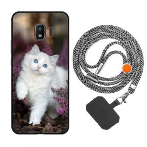 vingarshern Coque Compatible avec Samsung Galaxy J2 2018 Antichoc Silicone Bumper Case &Eacute;tui de Protection Housse Coque avec Motif,Souple Coque avec Cordon Detachable,Chat Blanc (YOUKARSHERN, neuf)