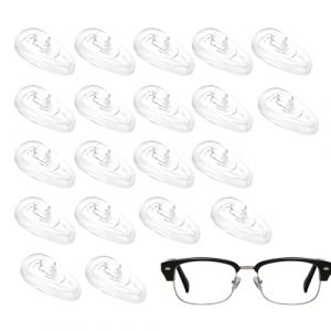 UIEXAY Lot De 20 Paires De Plaquettes Nasales En Silicone Transparent &Agrave; Ins&eacute;rer - Antid&eacute;rapantes - Coussinet Lunettes Nez &Agrave; Clipser - Pi&egrave;ces De Rechange -Coussinets Nasaux En Caoutchouc Pour Le Nez (Behaodian Store, neuf)