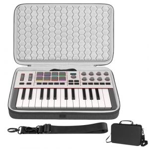 GEEKRIA Étui de transport pour interface audio, compatible avec Akai Professional MPK Mini IV, EVA à coque rigide portable (gris foncé) (GeekriaDirectEU, neuf)