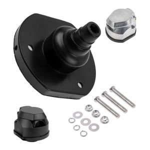 Joint de Prise de remorque Rond, 1 kit, pour Prises 13 et 7 p&ocirc;les, vis et &eacute;crous M6, en Noir, Couverture de Remplacement de la remorque, Joint arri&egrave;re de l'attelage (Your Day Mate, neuf)