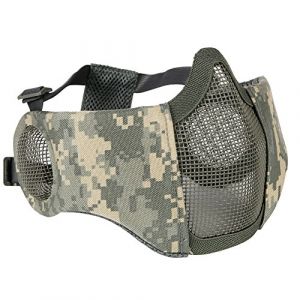Tactique Airsoft Masque Demi Partie Inf&eacute;rieure en M&eacute;tal en M&eacute;tal Net Le Field Elite Protection Contre Les Oreilles en Plein Air Paintball (SUNRIS OUTDOOR, neuf)