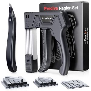 Preciva Agrafeuse Murale pour Bois avec Extracteur,1800 Agrafes Incluses,Agrafeuse Manuelle pour Tapisserie, D&eacute;coration, Menuiserie et Fabrication de Meubles (TPSKJ, neuf)