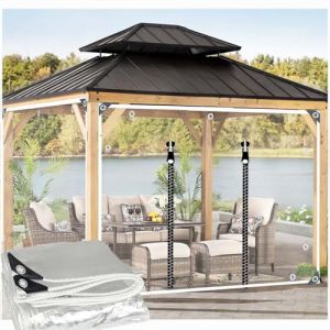 2.8x3m Bache de Protection Exterieur,0.35mm Bache Transparente avec Oeillets Imperméable, Pliable Bache de Serre Jardin avec 2 Fermeture éclair,pour Camping Balcon Plantes Animaux Toit (DGSFES, neuf)
