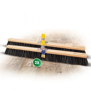 Novaliv Lot de 2 têtes de balai de 80 cm - Mélange de crin de cheval - Pour poussières fines - Poils souples (AMP GmbH, neuf)
