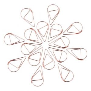 Lot de 200 Trombones en Forme de Goutte D'eau, Trombone Fantaisie pour Bureau, Petits Créatifs Trombones en Métal, trombone Portables pour Organiser Documents, Photos et Notes (Or rose) (lanyitao, neuf)