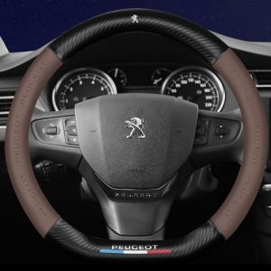 JUZELY Couvre Volant Voiture pour Peugeot 206 207 208 306 307 308 407 408 508, Housse Volant Voiture en Cuir Microfibre Antid&eacute;rapant Respirant Souple Durable Protege Volant Voiture Accessoire (柏润商贸, neuf)