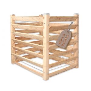 Gartenwelt Riegelsberger Composteur moderne simple env. 80 x 120 cm - Hauteur : 100 cm - En bois de m&eacute;l&egrave;ze massif - Composteur en bois - Syst&egrave;me d'embo&icirc;tement (Holzmarkt Riegelsberger, neuf)