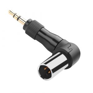 QIANRENON Adaptateur mini XLR r&eacute;glable &agrave; 90&deg; vers casque 3,5 mm plaqu&eacute; or 3 broches mini XLR m&acirc;le vers verrouillage TRS 1/8 angle droit Mini XLR position changeable pour micro sport (qianrenyang, neuf)