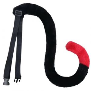 SLXLYH Serre-tête avec oreilles d'animal en peluche - Serre-tête de soubrette pour femme - Déguisement d'Halloween - Coiffe de spectacle - Noir et rouge (anbeidianzi, neuf)