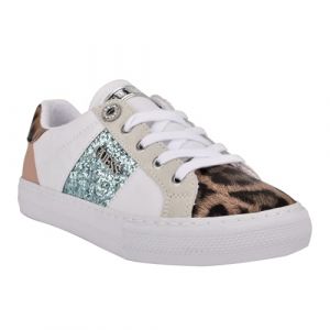 GUESS Baskets Loven pour femme, Blanc/rose léopard multicolore 142, 5.5 (Frank Joe International, neuf)