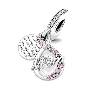 G 159 Charm Maman Je t'aime Toujours et Pour Toujours, Argent 925, Compatible avec Bracelet Pandora (JCaleydo, neuf)