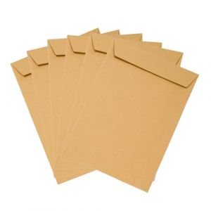Emerson Lot de 50 enveloppes d'exp&eacute;dition - DIN B5 - Marron - 176 x 250 mm - 80 g - Rabat droit - Fermeture adh&eacute;sive sans fen&ecirc;tre - Grandes lettres - Format B5 - Grandes enveloppes en papier (EMERSON SHOP, neuf)