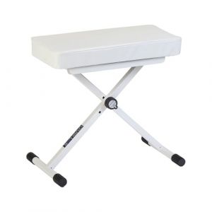 QUIK LOK - BX8-WH-BB Banc Série Basic Blanc, Assise Rembourrée, Hauteur Réglable 48/51/58 cm, Structure en Acier, Couleur Blanc (LA BOITE A MUSIQUE 57, neuf)