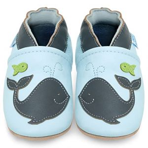 Juicy Bumbles Chaussure Bebe Garcon - Chausson Enfant Garcon - Chaussures B&eacute;b&eacute; - Chaussons B&eacute;b&eacute; Cuir Souple - Baleine - 2-3 Ans (Juicy Bumbles, neuf)