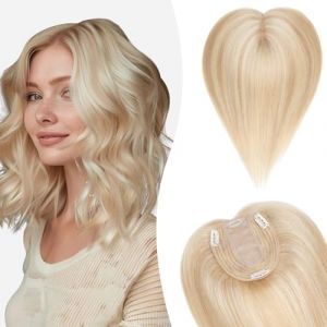 45cm Toupet Femme Complément Capillaire Volumateur - #18P613 Sable Blond & Blond Très Clair - 50g Cheveux Naturels 10 * 12cm Cheveux Naturels Silk Top (Ritera Flagship, neuf)