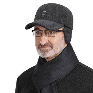 CLAPE Casquette de Baseball en Laine Warm Winter Baseball Cap Casquettes d'hiver avec Oreillettes Wool Cap Outdoor Sport Cap Trucker Dad Hat (CLape, neuf)