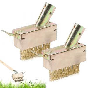 2 Pièces Balai Métallique en Acier, Enlever Mauvaise Herbe Brosses à Joints en Acier Balai Exterieur pour éliminer l'herbe la Mousse Les Joints (SZLWGS, neuf)