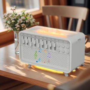 Machine &agrave; bruit blanc 4 en 1 avec 8 sons naturels, diffuseur d'ar&ocirc;mes, haut-parleur Bluetooth et humidificateur, id&eacute;al pour la chambre de b&eacute;b&eacute;, les adultes, le bureau, la chambre &agrave; coucher (CARS TRUCKS ONLINE, neuf)
