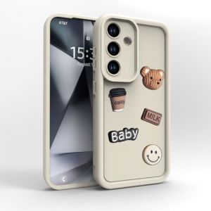 PanXCase Coque pour Samsung Galaxy A37 5G - &Eacute;tui 3D Ourson Sourire Motif D&eacute;sign Cute Silicone, Protection Cam&eacute;ra Filles Femmes Antichoc Housse (White) (PanXuan, neuf)