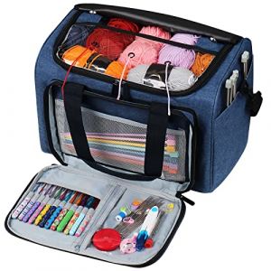 Coopay Sac à Tricoter,Sac de Rangement pour Fil à Tricoter Grande Capacité,Sac pour Crochet Laine, Aiguilles à Tricoter et d'autres Accessoires - Bleu Sac Fourre-Tout pour Le Stockage de la Laine (YutongTech, neuf)