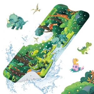 SHUCHING Tapis de Bain Antiderapant Enfant, Tapis Baignoire Bebe Antid&eacute;rapant 100 X 40 cm, sans BPA Lavable en Machine et R&eacute;sistant &agrave; la Moisissure Dinosaure-A (SHUCHING, neuf)