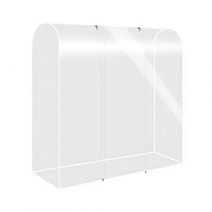 Wisebom Housse de Protection pour Portant À Vêtements, Housse de Portant À Vêtements Transparente Anti-Poussière Avec Zip 120×50×150 cm pour Résistant à l'Humidité de La Poussière Housse de Vêtement (junthou, neuf)