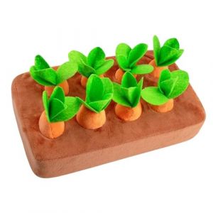 Jouet De Reniflement De Chien Interactif - Jouet De Puzzle En Peluche De Carotte, Tapis D'alimentation À Nez | Jeu D'entraînement 2-en-1 Sans Glissement Pour Chiens, Jouet De Récolte De Carottes Migno (nicadk, neuf)