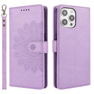 ELTEKER Etui Coque pour iPhone 14 Pro Max, [Housse en Cuir] [Etui à Rabat avec Porte Carte] Pochette Case Magnétique Clapet Étui Portefeuille pour iPhone 14 Pro Max - Violet (teker, neuf)