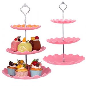 TsunNee Lot de 2 pr&eacute;sentoirs &agrave; g&acirc;teaux &agrave; 3 niveaux pour cupcakes, assiettes &agrave; dessert, g&acirc;teaux, fruits, biscuits, bonbons, plateau de service &agrave; &eacute;tages, plateau de service &agrave; &eacute;tage pour mariage, (TsunNee, neuf)