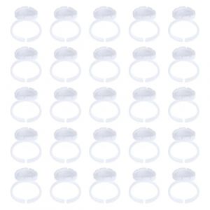 PLAFOPE 100 Coupelles &agrave; Pigments Blanches pour Maquillage Anneaux Porte-Pigments en Plastique L&eacute;ger Outil Professionnel pour Extensions de Cils Support Pratique et Portable pour Salon (CCting, neuf)
