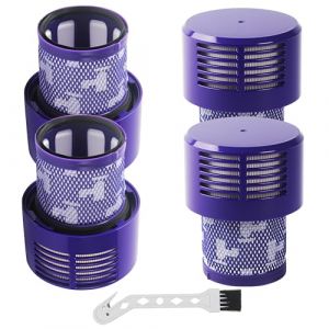 4 filtres HEPA pour Dyson V10 / SV12, compatibles avec V10 Cyclone, Absolute, Animal, Motorhead, Total Clean, comprend 1 brosse de nettoyage. pour Filtre Dyson V10, remplacement 969082-01 (RANDA GEOMEN, neuf)