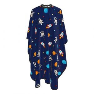 Cape De Coiffure Espace Astronautes Plan&egrave;tes Fus&eacute;es Cape De Salon De Coiffure Lavable Anti-Taches Tablier De Barbier, Pour Le Dyeing, Femme, Adultes, 140x168cm (MoTaiFenShop, neuf)