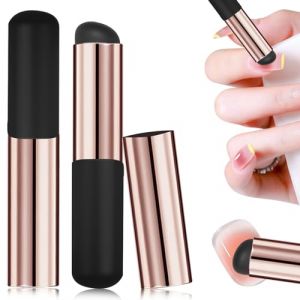 2 Pi&egrave;ces Brosse &agrave; Ongles en Silicone, Brosse &agrave; Ongles Ombre Outils &agrave; Ongles en Silicone, Applicateur en Silicone Chrome pour Ongles, Pinceaux Nail Art R&eacute;utilisables, Brosse avec Capuchon (Noir) (conriy, neuf)