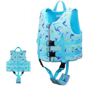 Gilet de Natation OSHYLE pour Enfants Gilet Flottant pour Tout-Petits avec Sangle de sécurité Aide à la flottabilité (WB-SK, L(6-9)) (JshengTech, neuf)