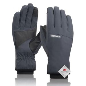 TRENDOUX Gants Ski Hiver Polaire Homme, Gant Chaud Tactile Femme, Anti Froid Etanche Coupe-Vent Antid&eacute;rapant &Eacute;lastiqu&eacute;s pour Snowboard Scooter Trotinette Conduite Smartphone Running - Bleu Marine S (TRENDOUX, neuf)