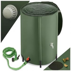tectake® Récupérateur Eau de Pluie Pliable Réservoir d'eau Cuve Eau de Pluie Filtre en Filet Inoxydable Résistant aux Intempéries pour Arrosage Jardin Potager Plantes Arrosage Gazon - 380 litres (Made4Home SAS, neuf)