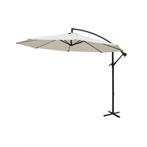 sweeek Alice's Garden - Parasol d&eacute;port&eacute; rond &Oslash;300cm - Hardelot - Ecru - Manivelle anti-retour | Toile d&eacute;perlante | Facile &agrave; utiliser (sweeek France, neuf)