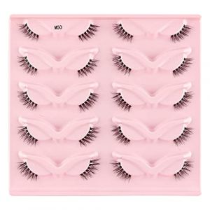 Lot de 5 paires de faux cils denses longs et épais - Œil russe (J, taille unique) (ZhuZhouYuZiNanShangMao, neuf)
