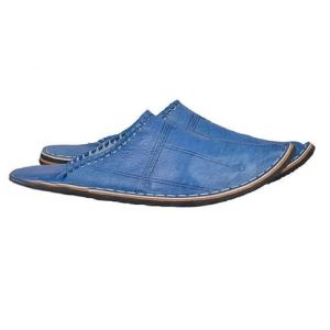 babouche mule berbere traditionnel - bout pointu - cuir naturel fabriqué au maroc Artisanal couleur Noir Marron Bleu (Bleu, Système Taille Chaussures EU, Adulte, Numérique, Moyen, 45) (TopVenteFrance, neuf)