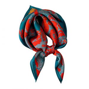 Aufeel Petit foulard carrée 100 % pure soie de mûrier pour femme, Foulard en soie, 53 x 53 cm, fille, Small (TechGeniusDepot, neuf)