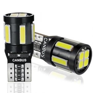HUAREW T10 W5W Ampoule LED CANBUS Sans Erreur Voiture Light 194 168 2825 10SMD LED Ampoules de Remplacement, Lampe de Lecture de Voiture, Lampe de Plaque D'immatriculation, Blanc, 2 Pi&egrave;ces (HUAREW, neuf)