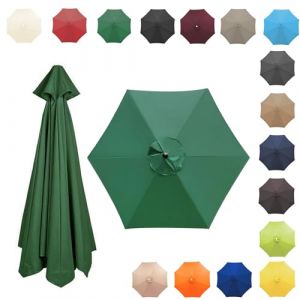 350CM/8 Baleines Auvent De Remplacement Pour Parasol De Jardin, Toile De Parasol Déporté, Housse De Rechange Pour Parasol D'extérieur, Polyester Anti UV 50+(Green,8 RIBS/350CM(11.5FT)) (杜威威贸易, neuf)